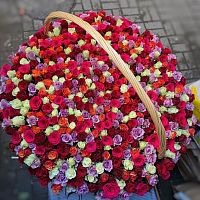 Голландские розы микс в корзине купить за 4 845 грн.